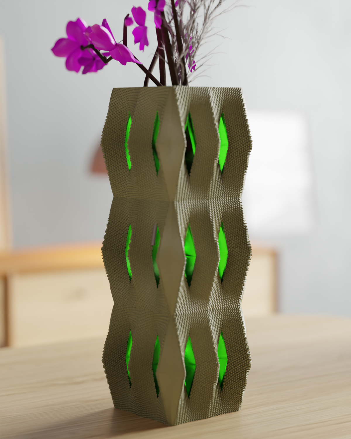 TEXTURED PARABOLOIDE VASE – « TWO COLORS »
