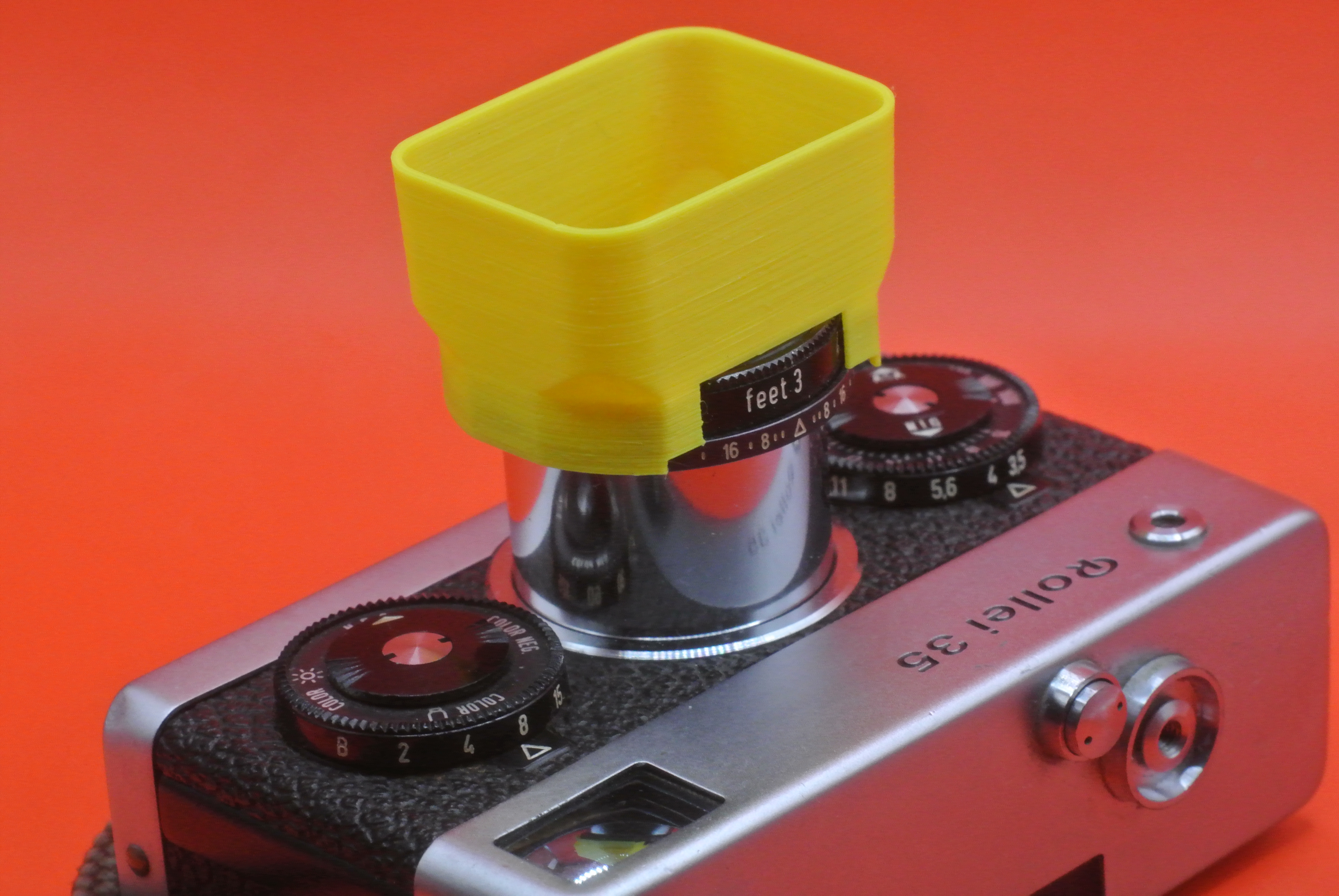 Clip-On Rectangular Lens Hood, for Rollei 35.