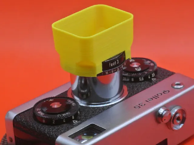 Clip-On Rectangular Lens Hood, for Rollei 35.