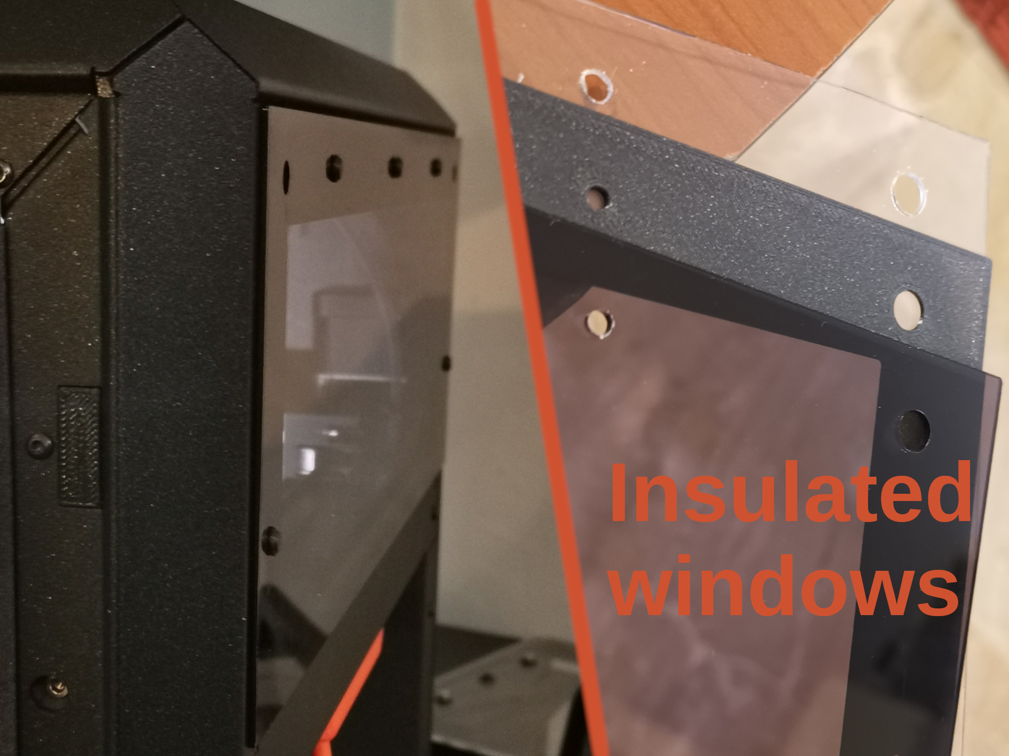 Double insulating windows for the Core One 3D model