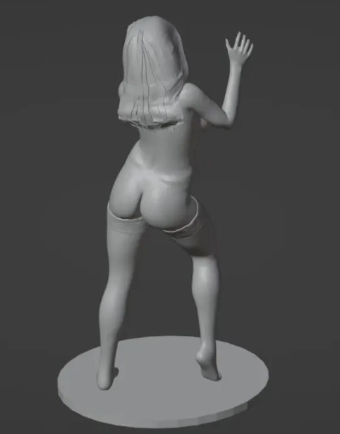 Elegant Woman Statue – Artistic 3D Model