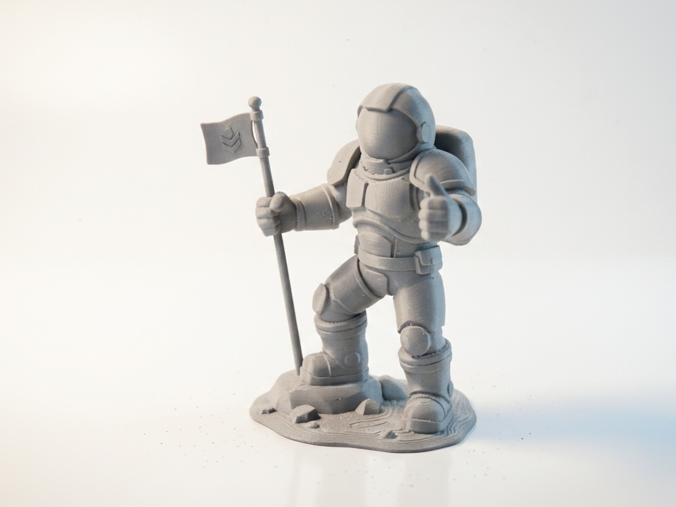 Astronaut with Flag Figurine Space Fantasy 3D Printable