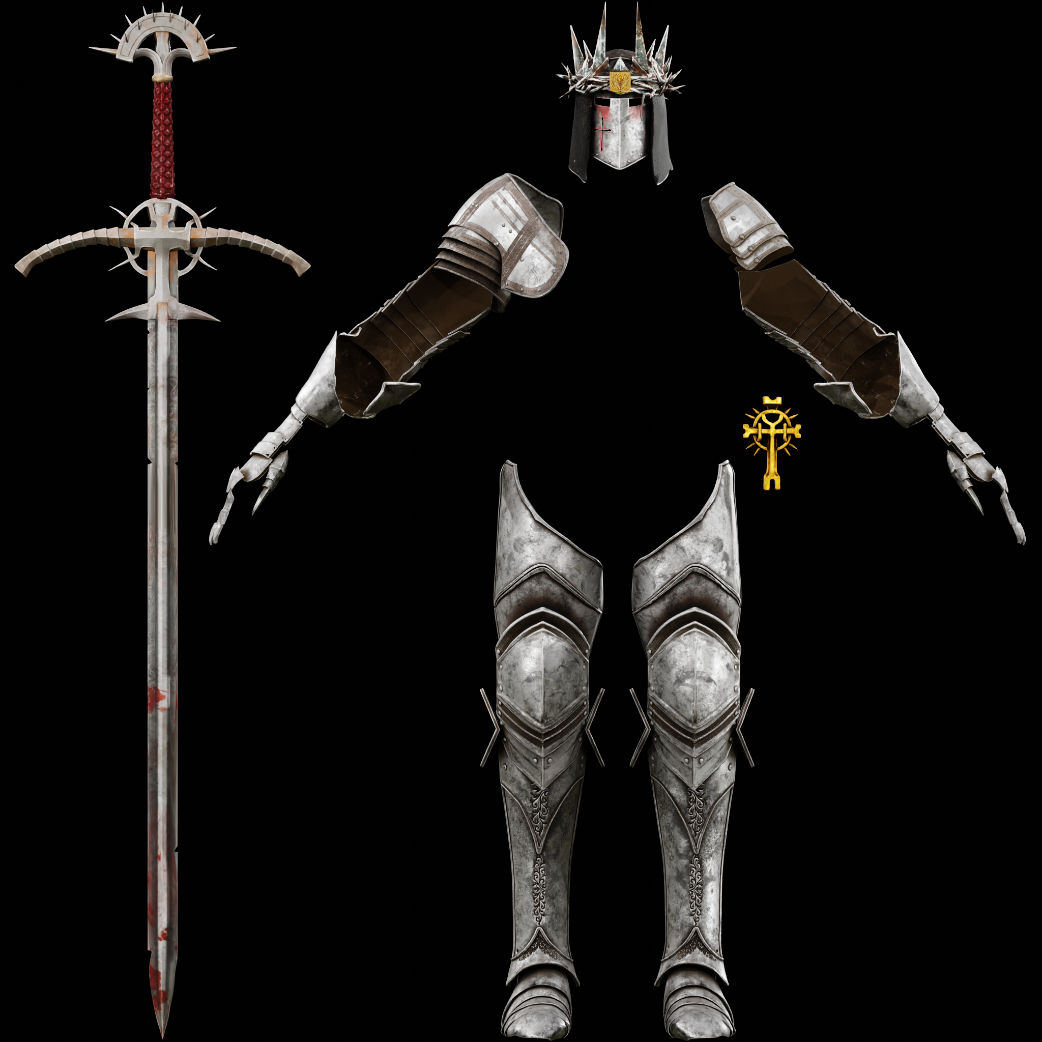 ULTIMATE DARK CRUSADER ARMOR & GREATSWORD LORDS OF THE FALLEN LIFE SIZE – FULL COSPLAY FAN ART STL