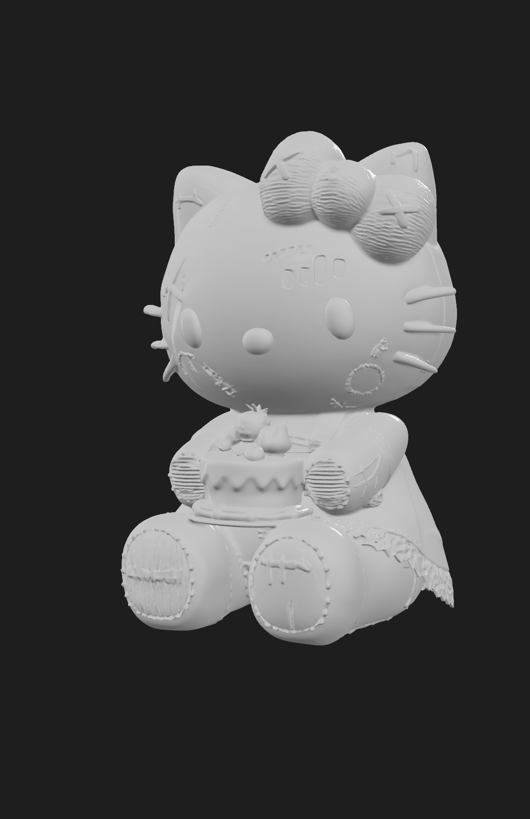 evil hell kitty holding cake