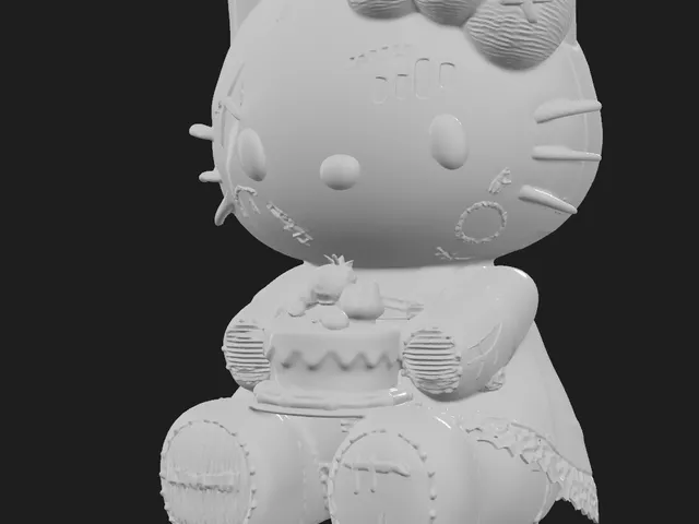 evil hell kitty holding cake