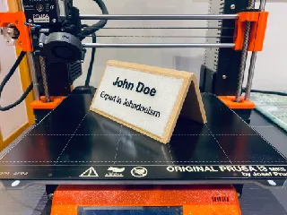 Interchangeable desk name plate