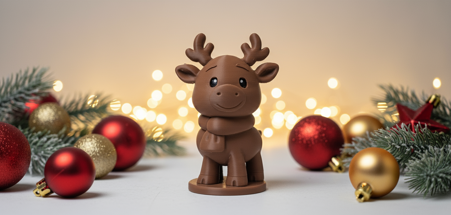 Standing Reindeer with Cozy Scarf Holiday Figurine