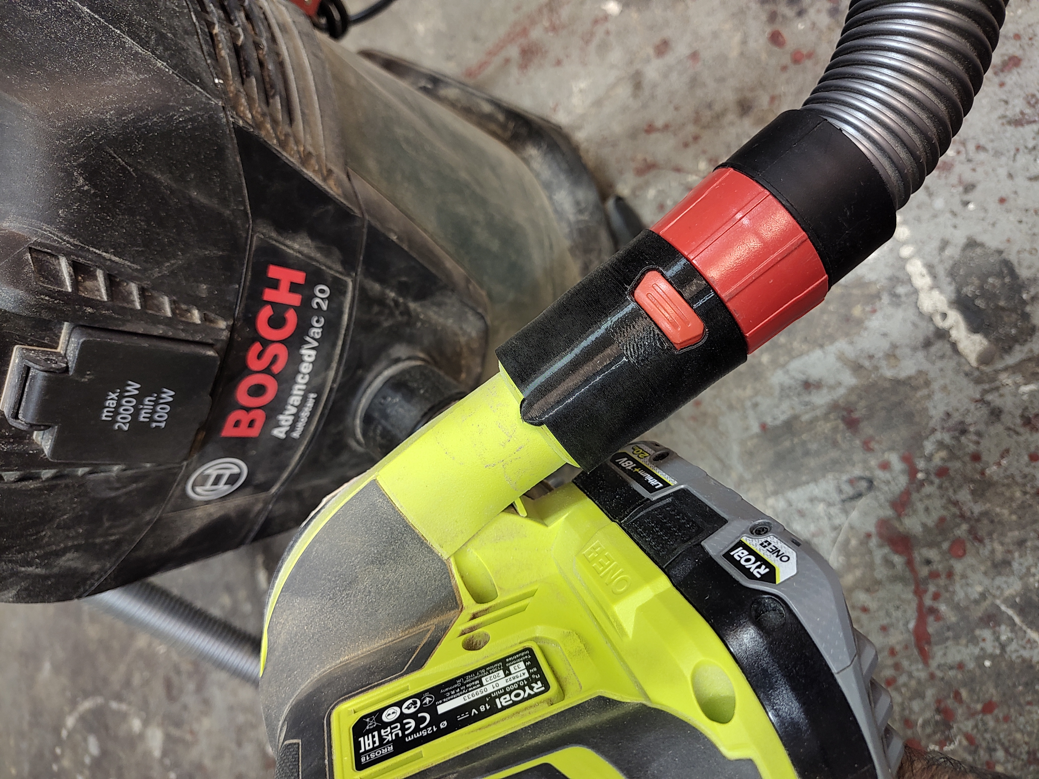 Ryobi orbital sander to Bosch shop vac