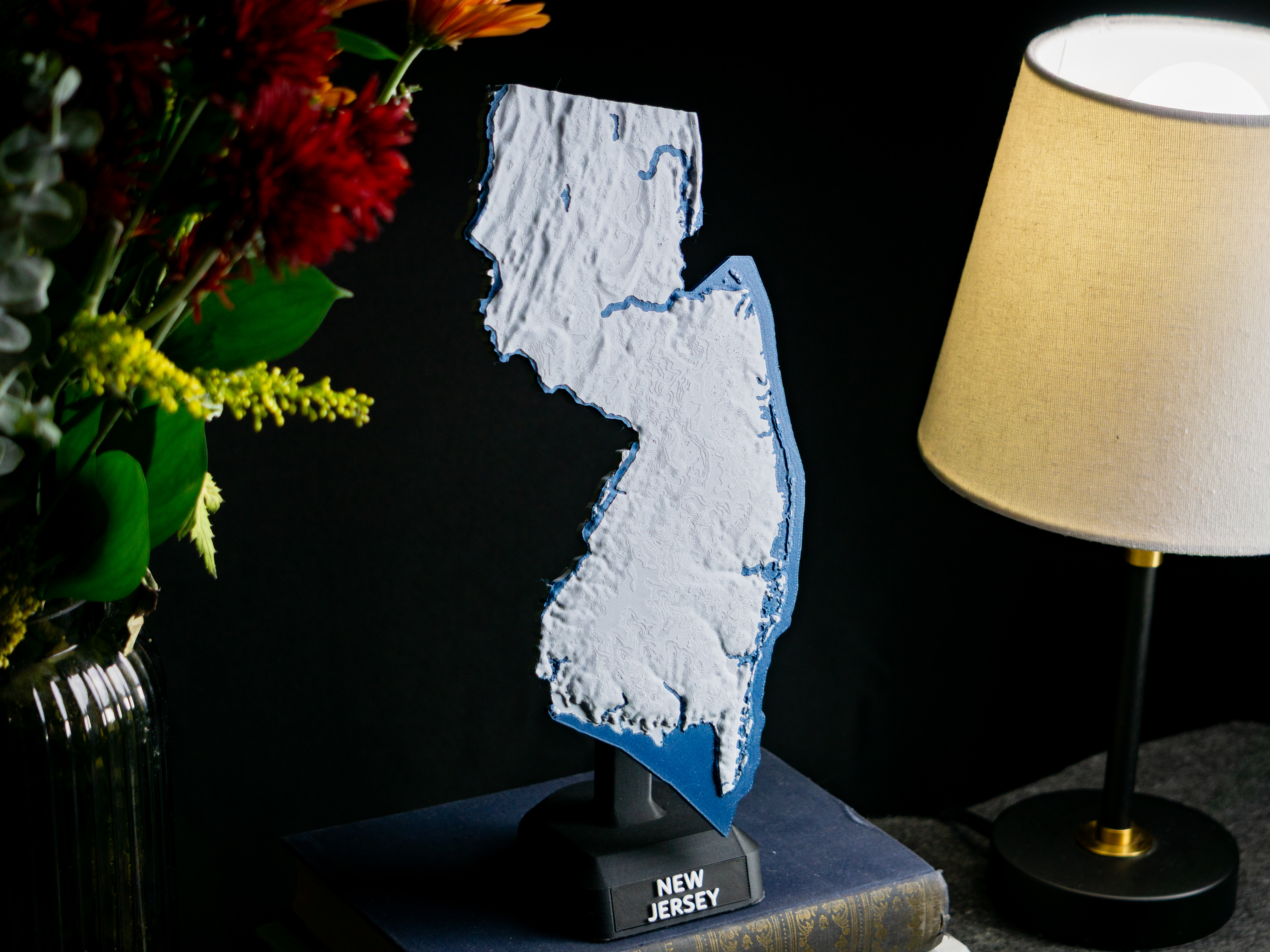 New Jersey, USA (NJ) Topographic Map with Rivers