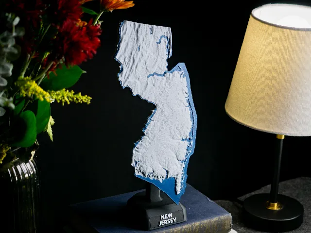 New Jersey, USA (NJ) Topographic Map with Rivers