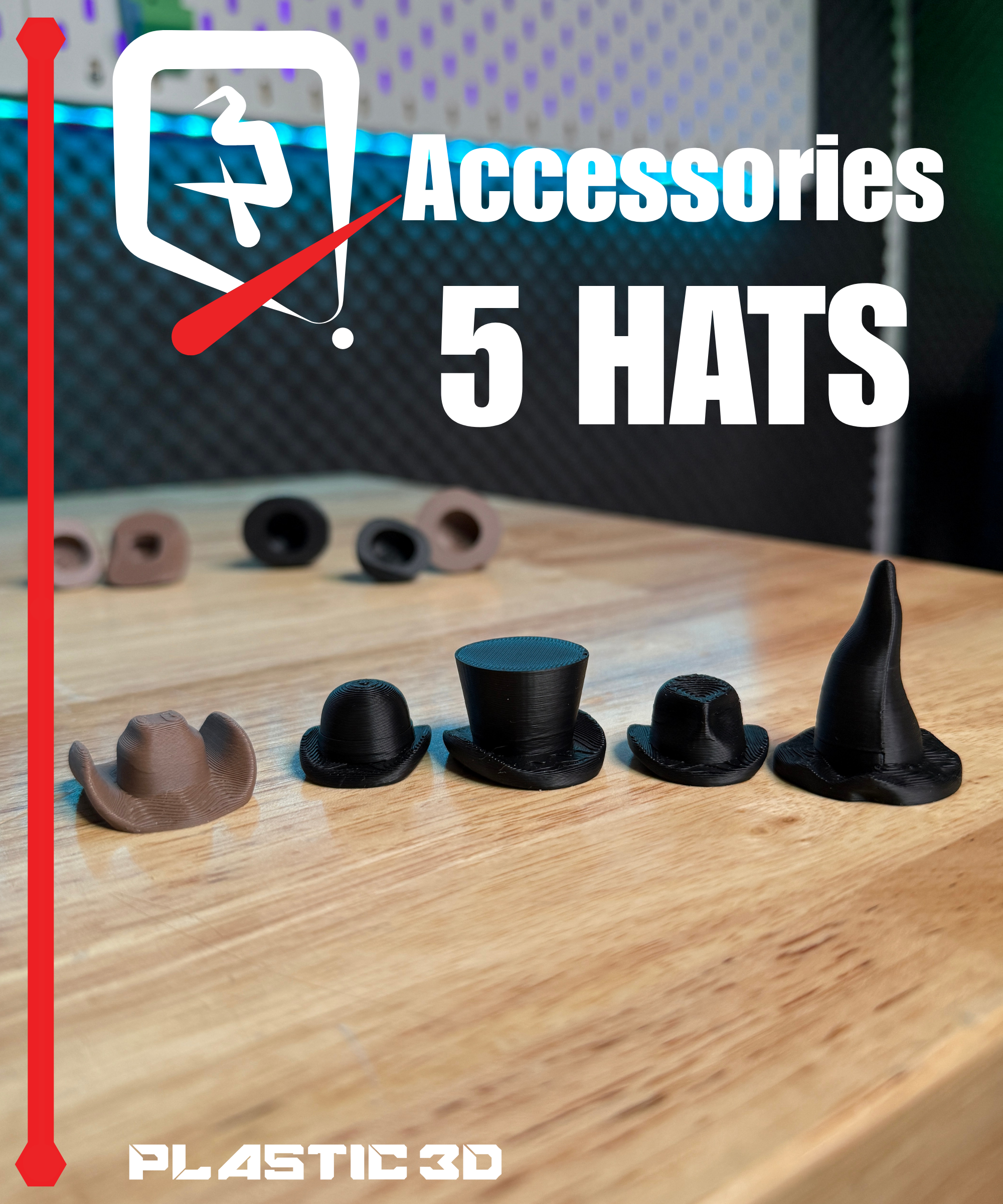 Miniatura 6 do modelo 3D 5 Mini Hats Pack