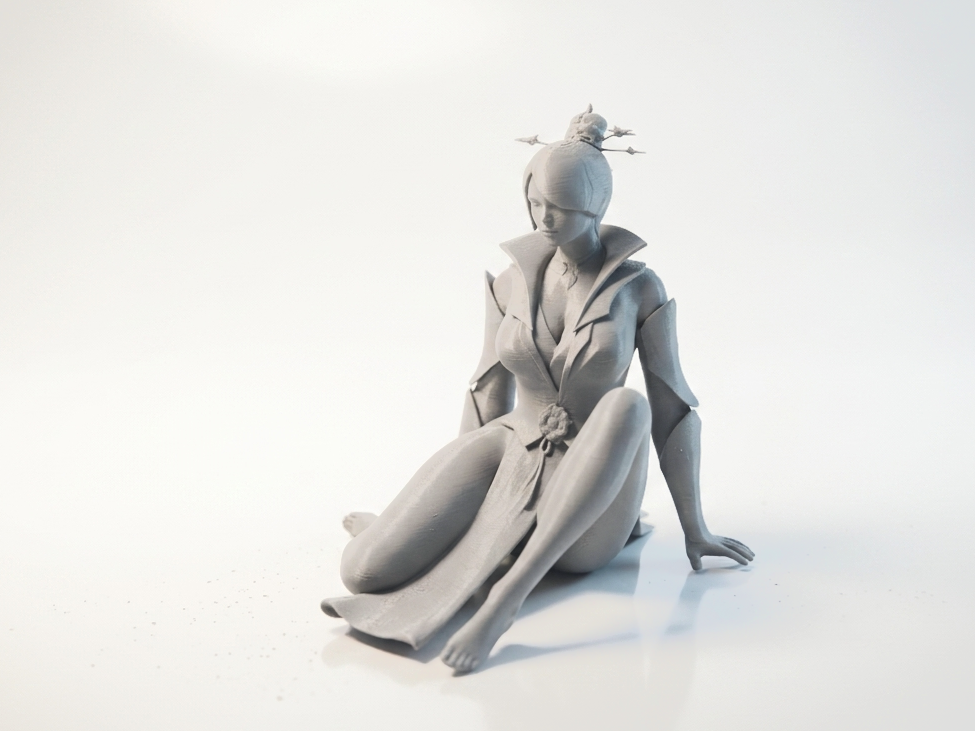 Sat Lady Elegant Female Figurine 3D Printable