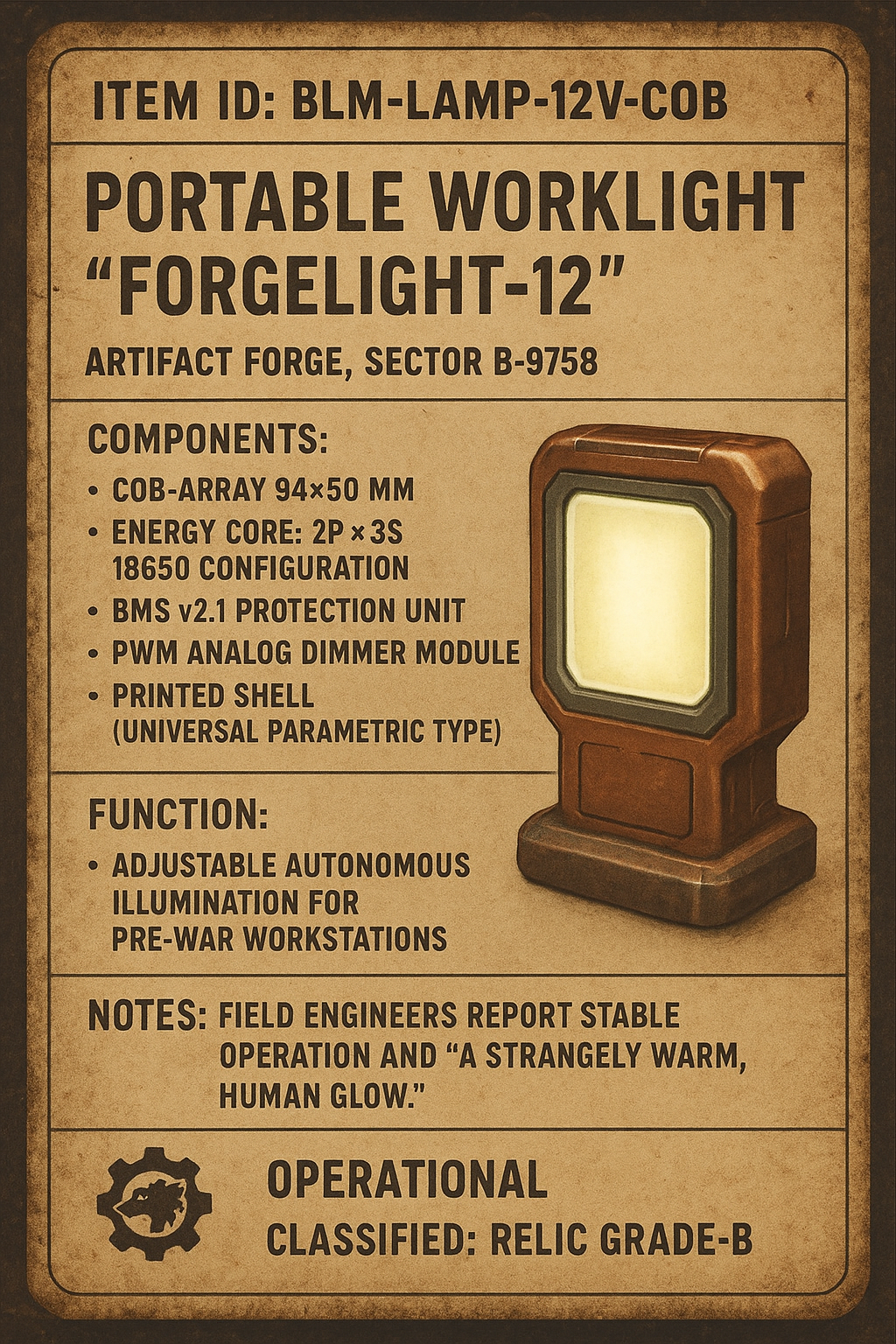 BLM-LAMP-12V-COB + Diffuser