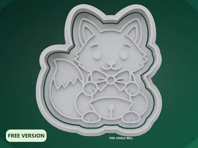 Christmas Foxes Cookie Cutter STL – 3D Print Biscuit Mold