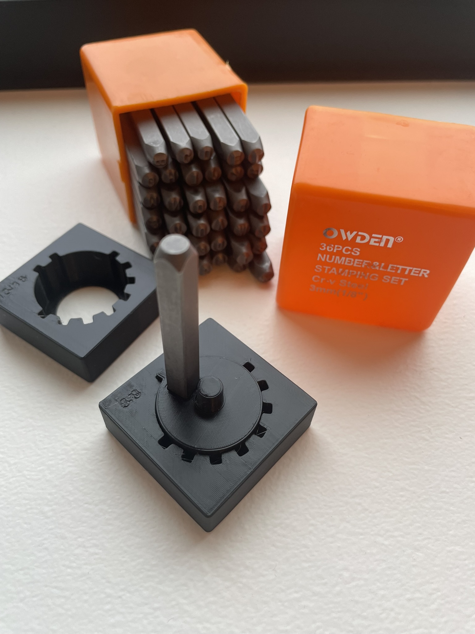 Offline Crypto Wallet Backup on Stainless Steel Washers - 3mm Stamping Jig