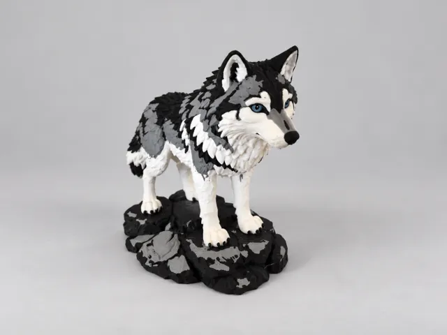 Wolf on a Rocky Base – Wildlife Figurine