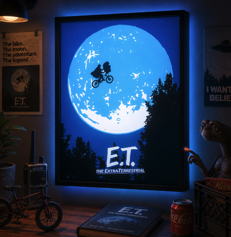 ET 1980s 80s Movie LED Lightbox | Multicolor 3D Printable 3MF