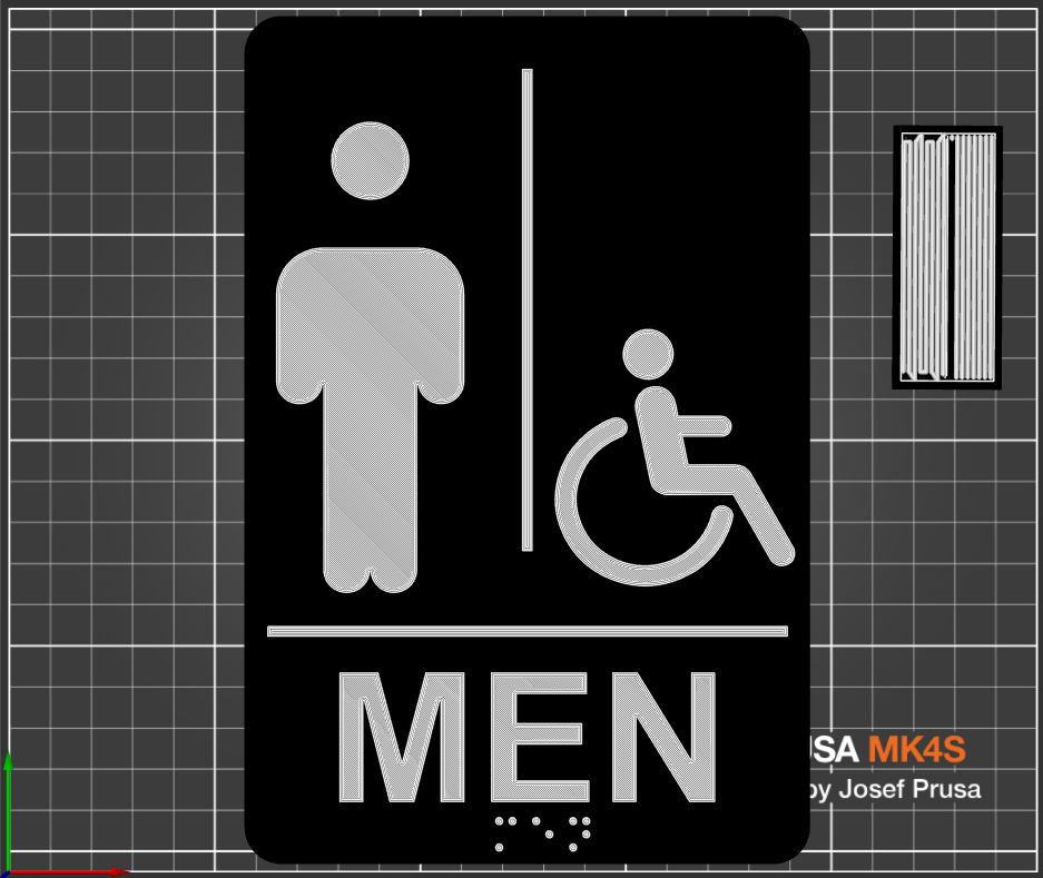 Restroom Sign - Men, Accessible, Braille