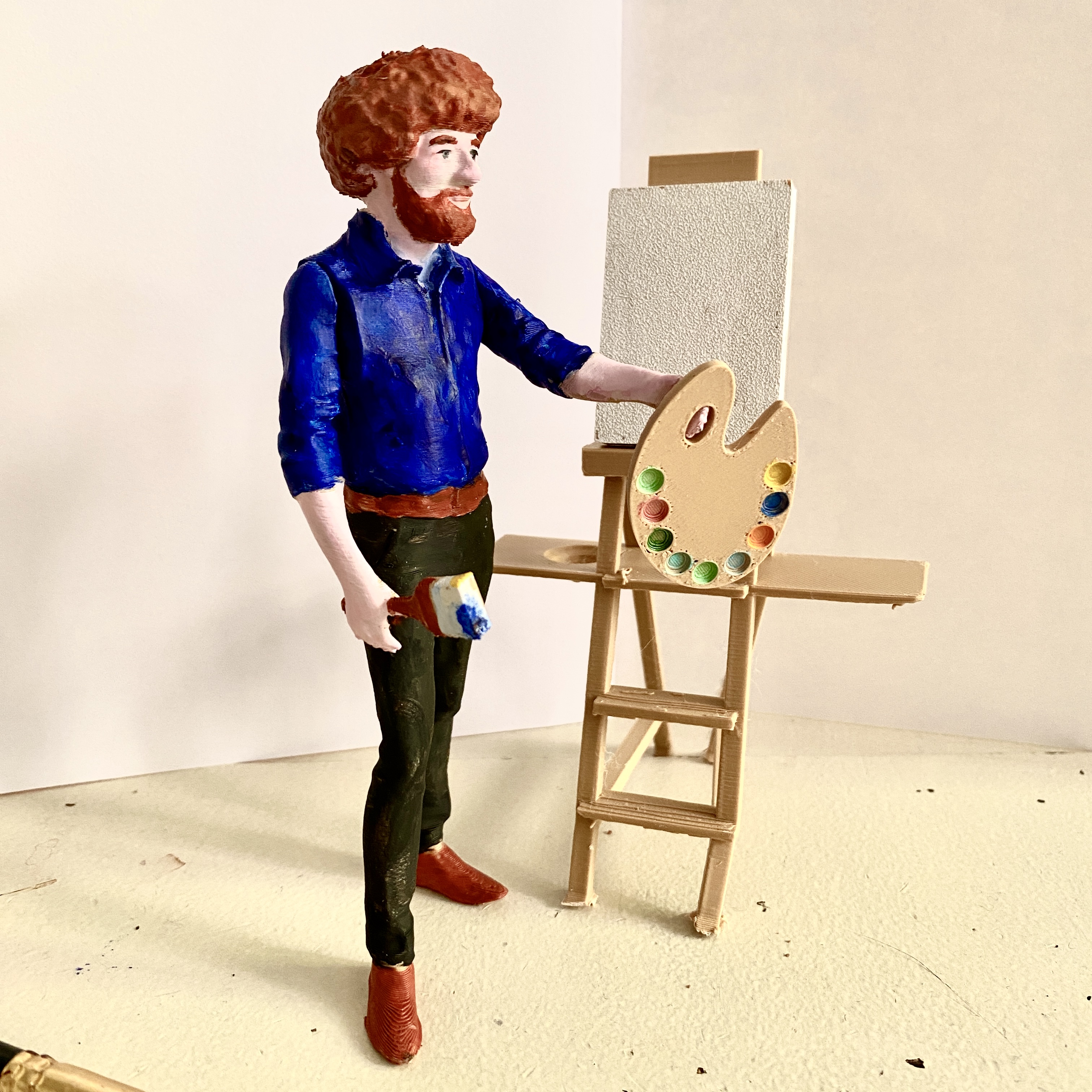 Bob Ross, With Movable Arms, Cheap Easel & Palette