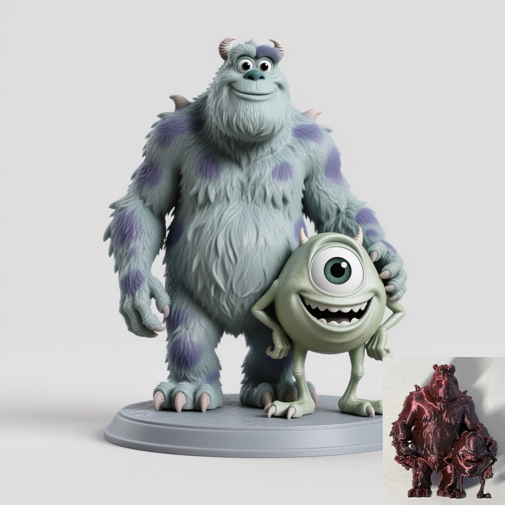 Monsters Inc. (Bob Razowski & Jacques Sullivan) 3D model by Ninomalbinho