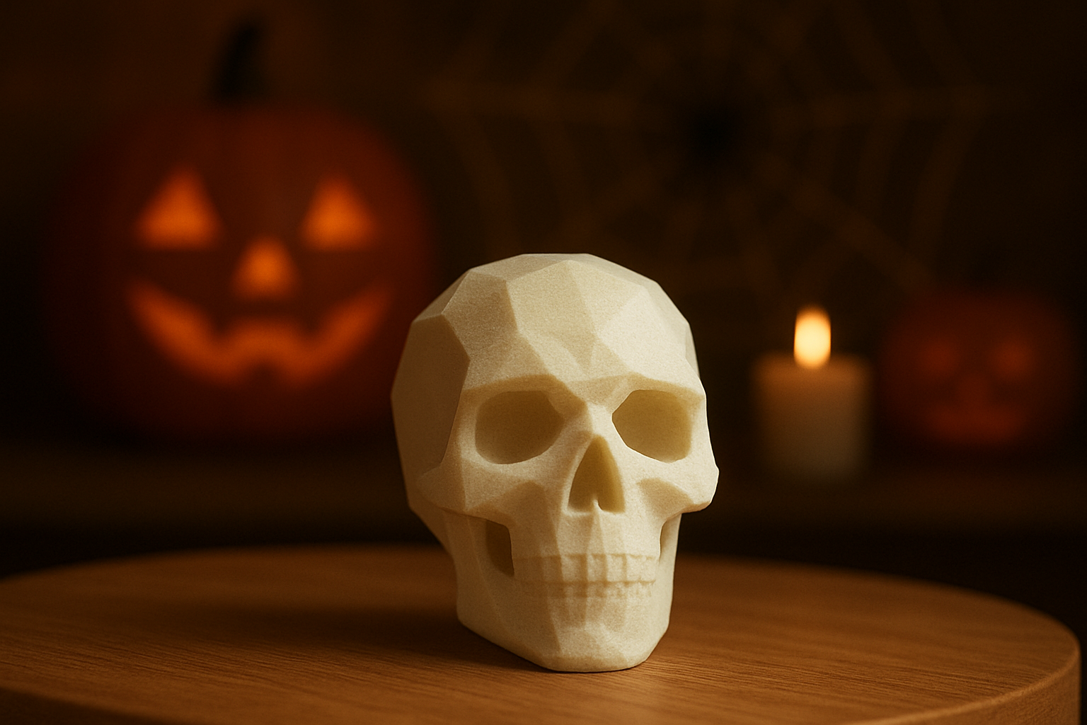 Halloween low-poly Skull
