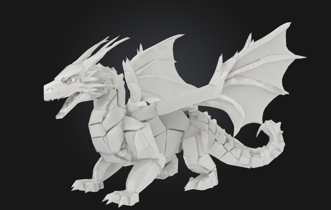 Blocky Dragon Figurine – Stylized 3D Printable Dragon