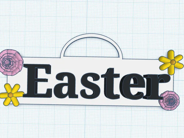 Easter Sign with Flowers