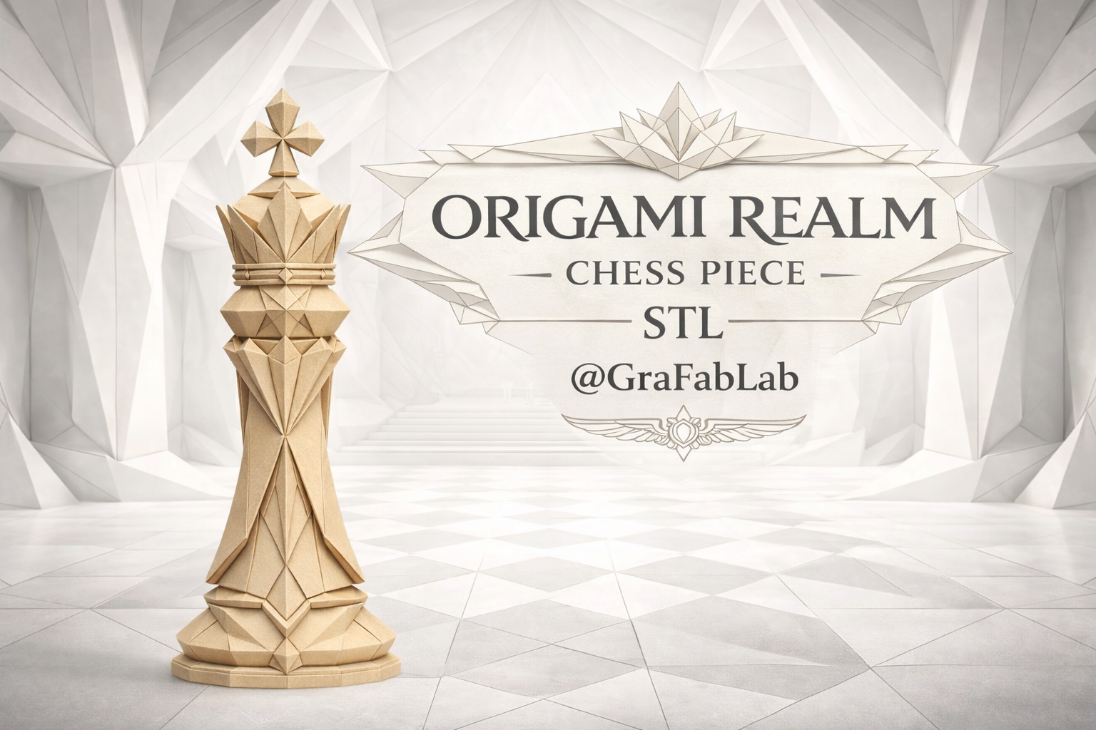 Origami Realm "King" - chess piece