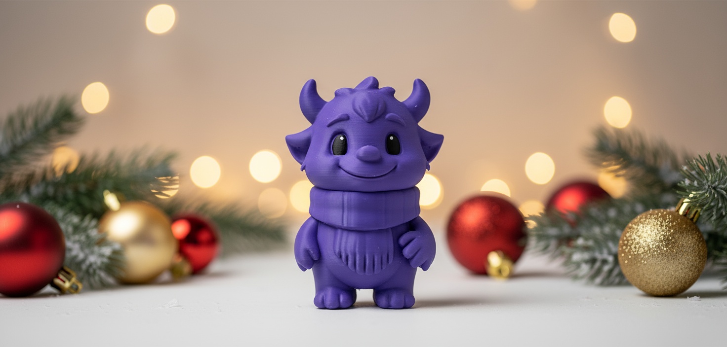Horned Monster with Scarf Holiday Figurine