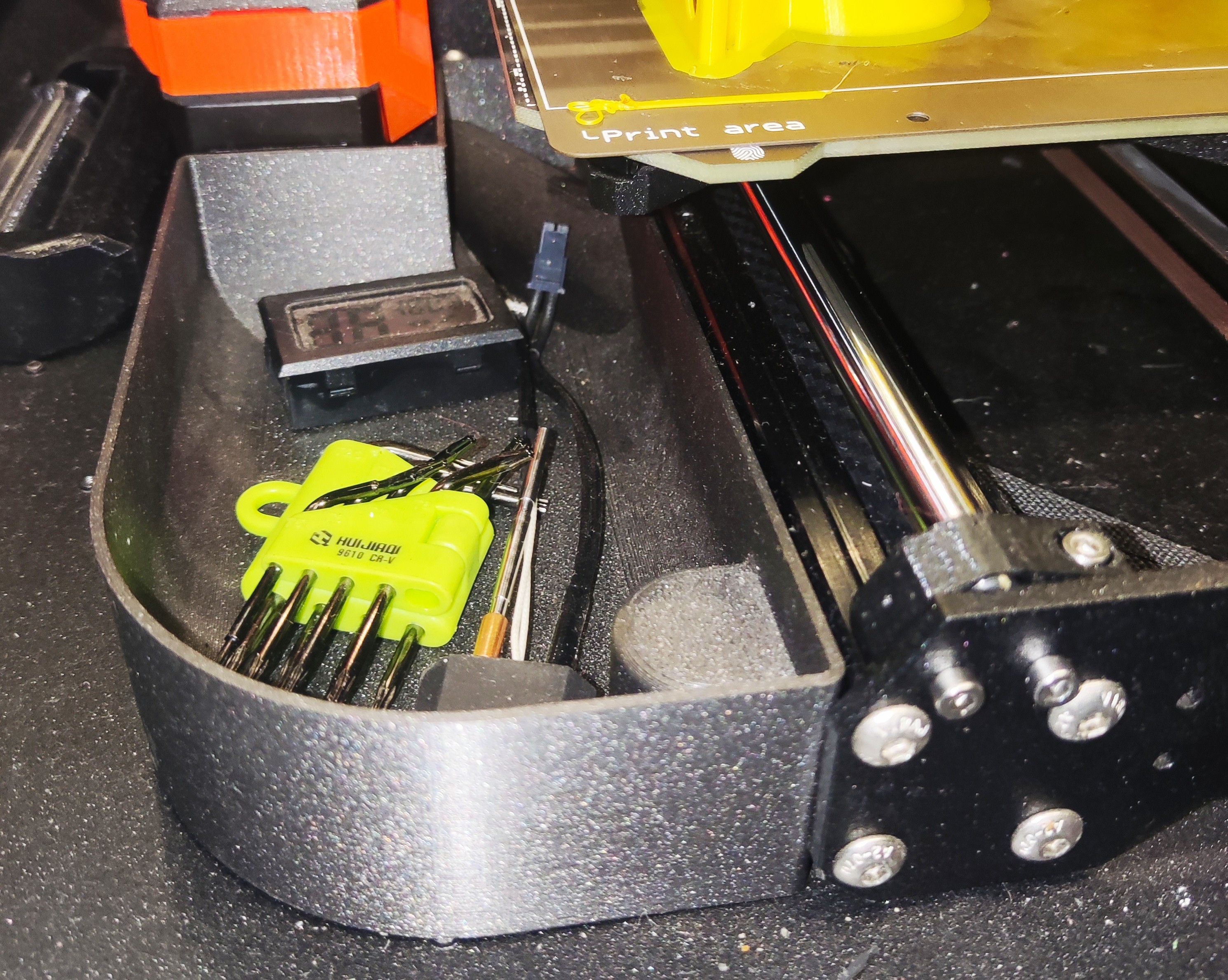 Prusa Left  Bin MK4 with cable tunnel - For Prusa Enclosure
