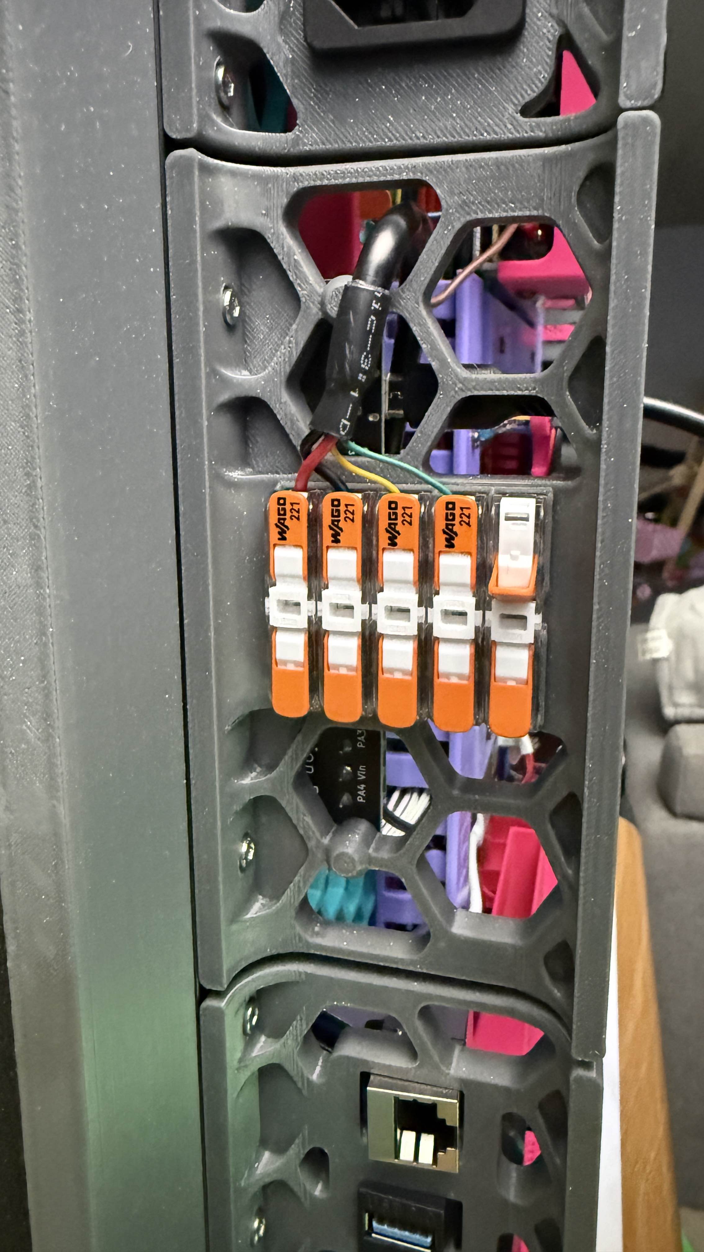 Voron 300 rear center wago klipper expander skirt for umbilical