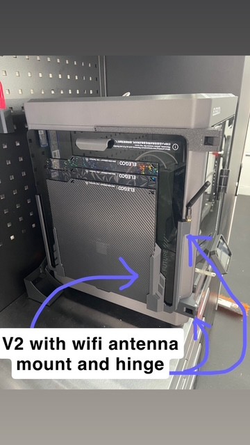 Elegoo Centauri Carbon Lid and plate holder (3 and 5 plate variants). with options of with hinge, without hinge and with mounting point for wifi antenna extension. 3D model thumbnail