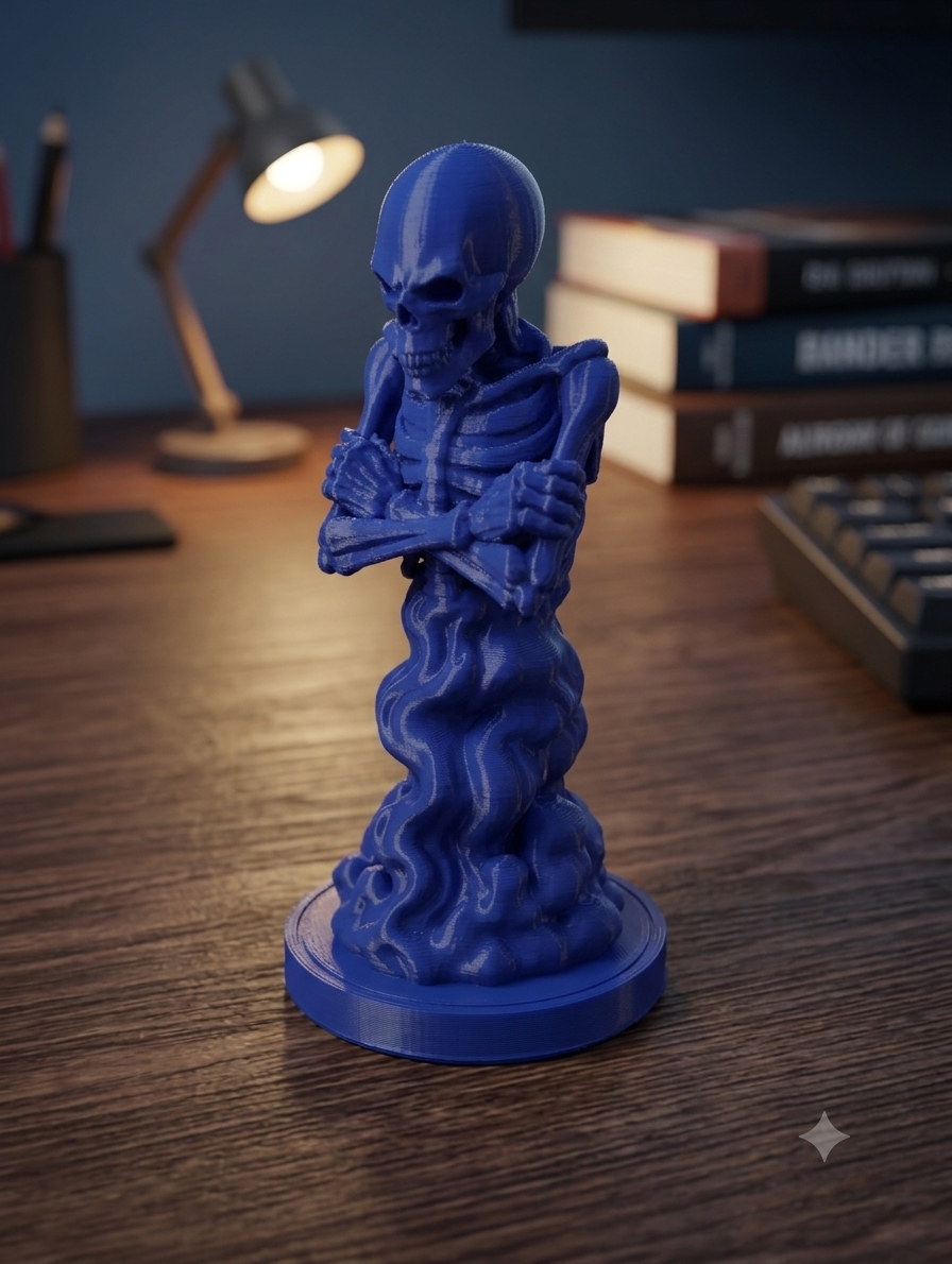 Necromancer Skeleton Statue 3d printed — miniatura 3