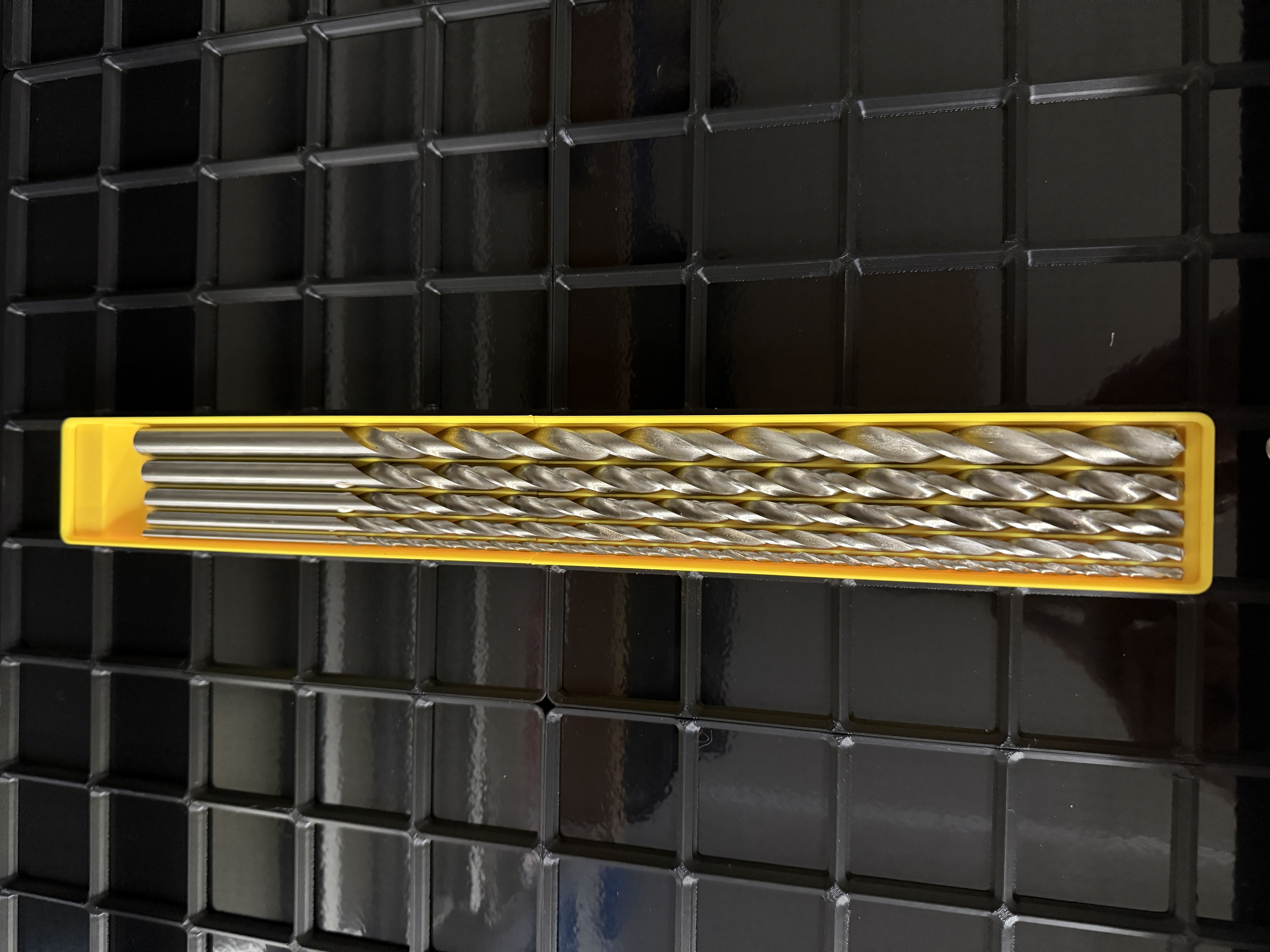 Gridfinity Long Drill Bit Tray 8x1x2