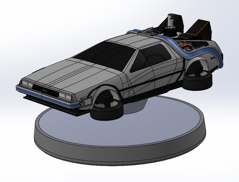 Flying Delorean crash derby cars