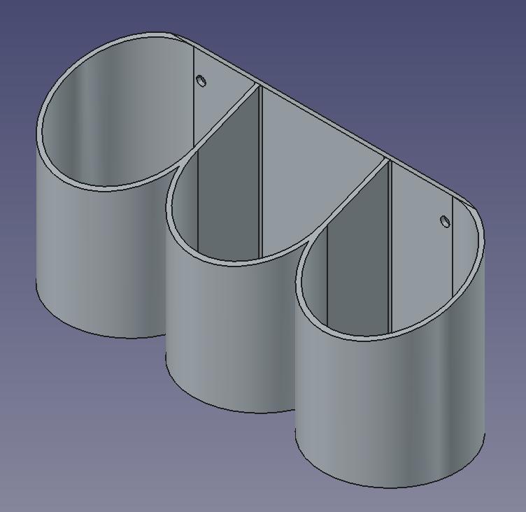 Vertical thrashbag holder for 72mm diameter rolls