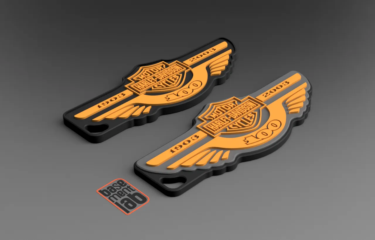 American V-Twin Style Harley-Davidson ＂100 Years＂ Keychain