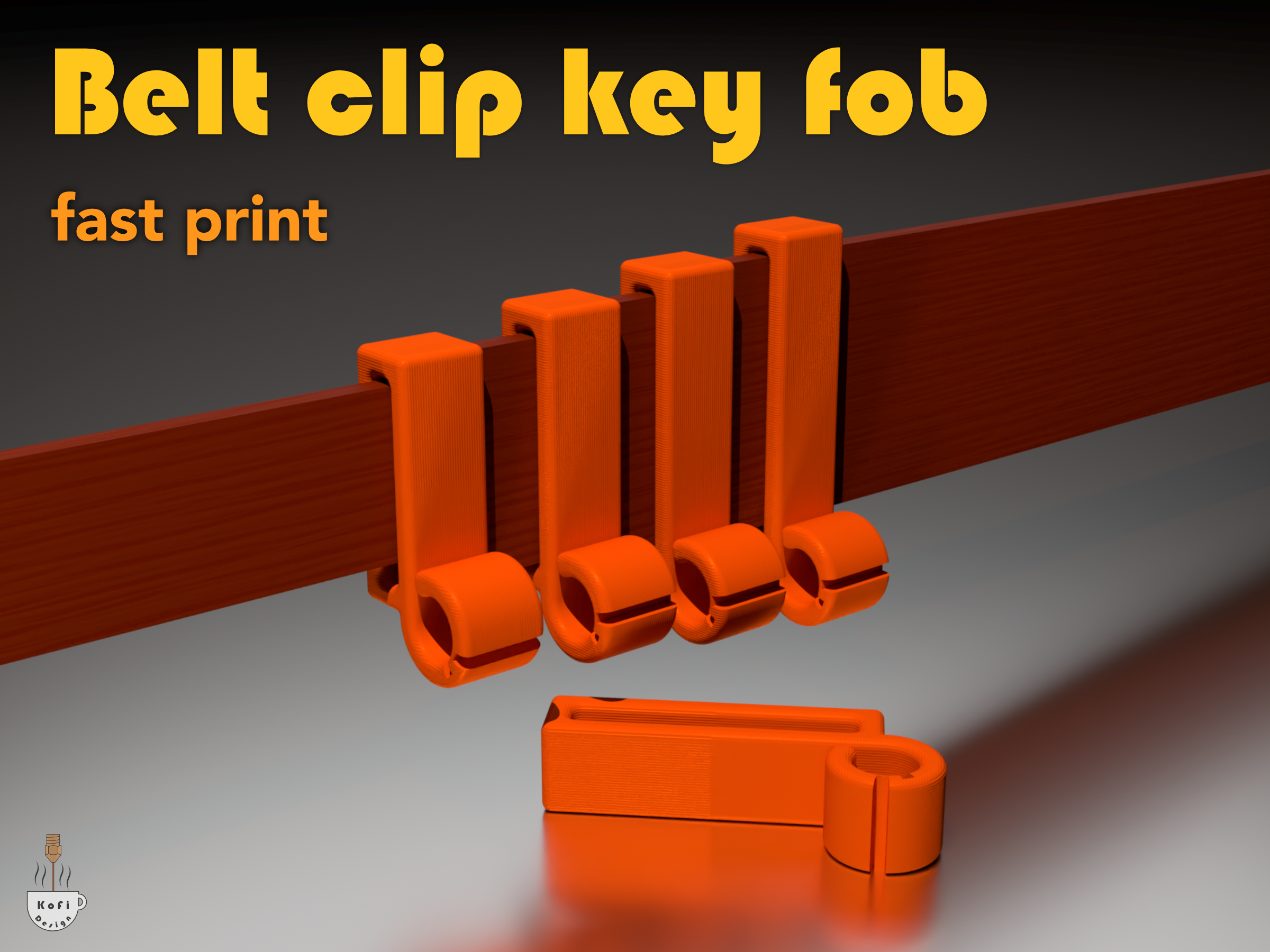 Parametric belt clip key fob