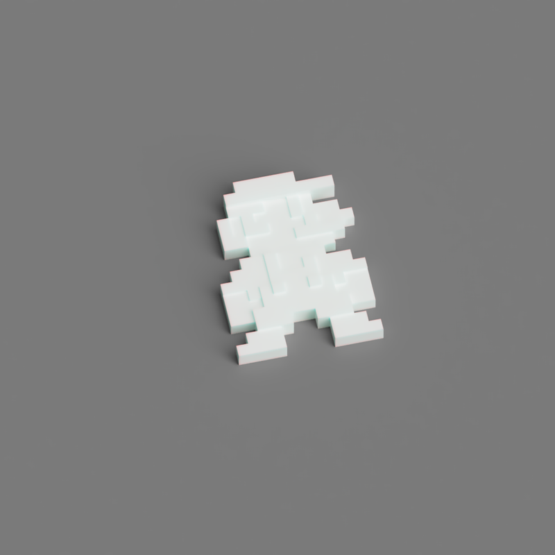 2D Pixelated Mario by mumblingmcman | Download free STL model ...