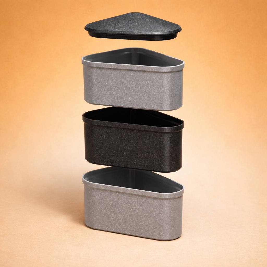 Corner Stackable Storage Bin with Lid (Modular Desk Organizer)