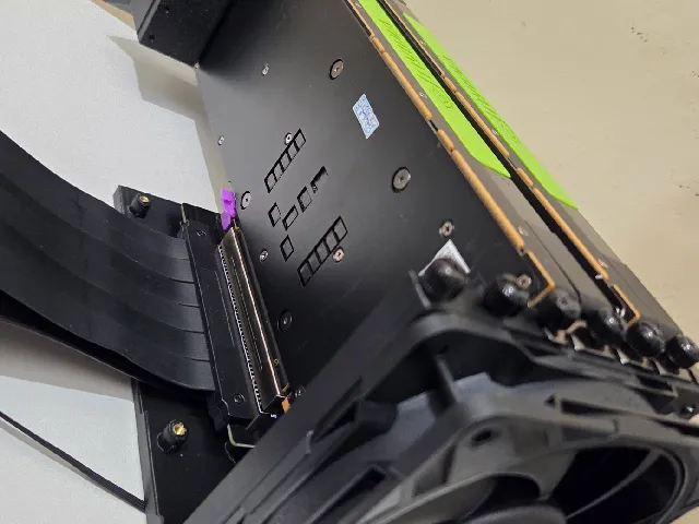 3D Printed GPU Rack forDual-Slot Cards (PCIe Riser, 120 mm Fan Mount)