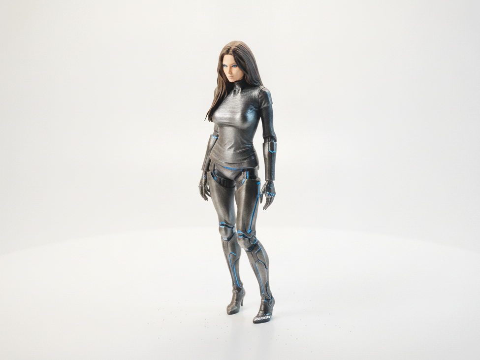 Cyborg Lady Futuristic Female Figurine 3D Printable