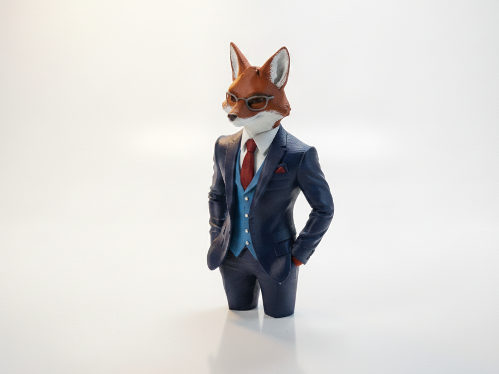 Dapper Fox Businessman Figurine Animal 3D Printable