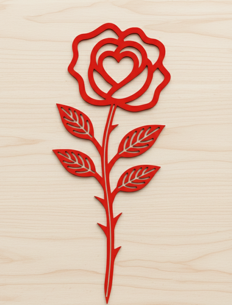 Rose with heart decoration gift