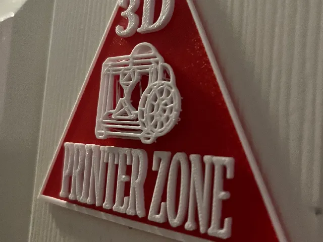 3d printer zone sign