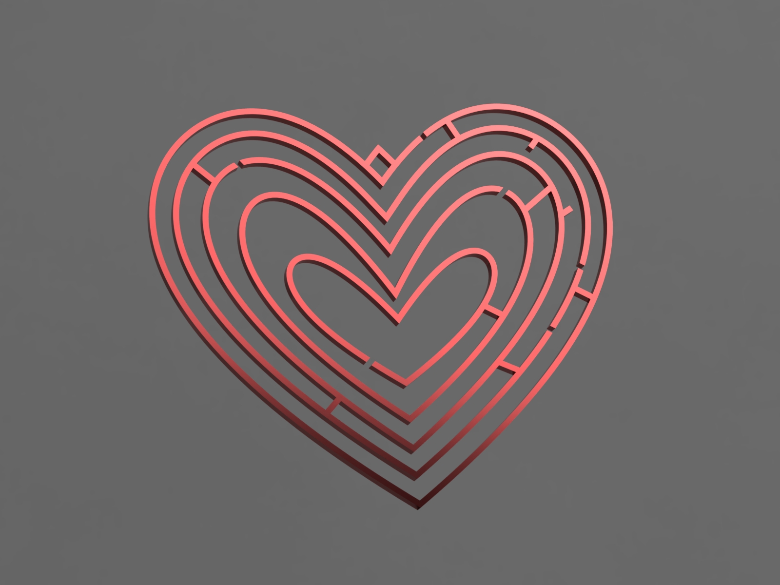 Heart Labyrinth Pendant – STL File (Digital Download)