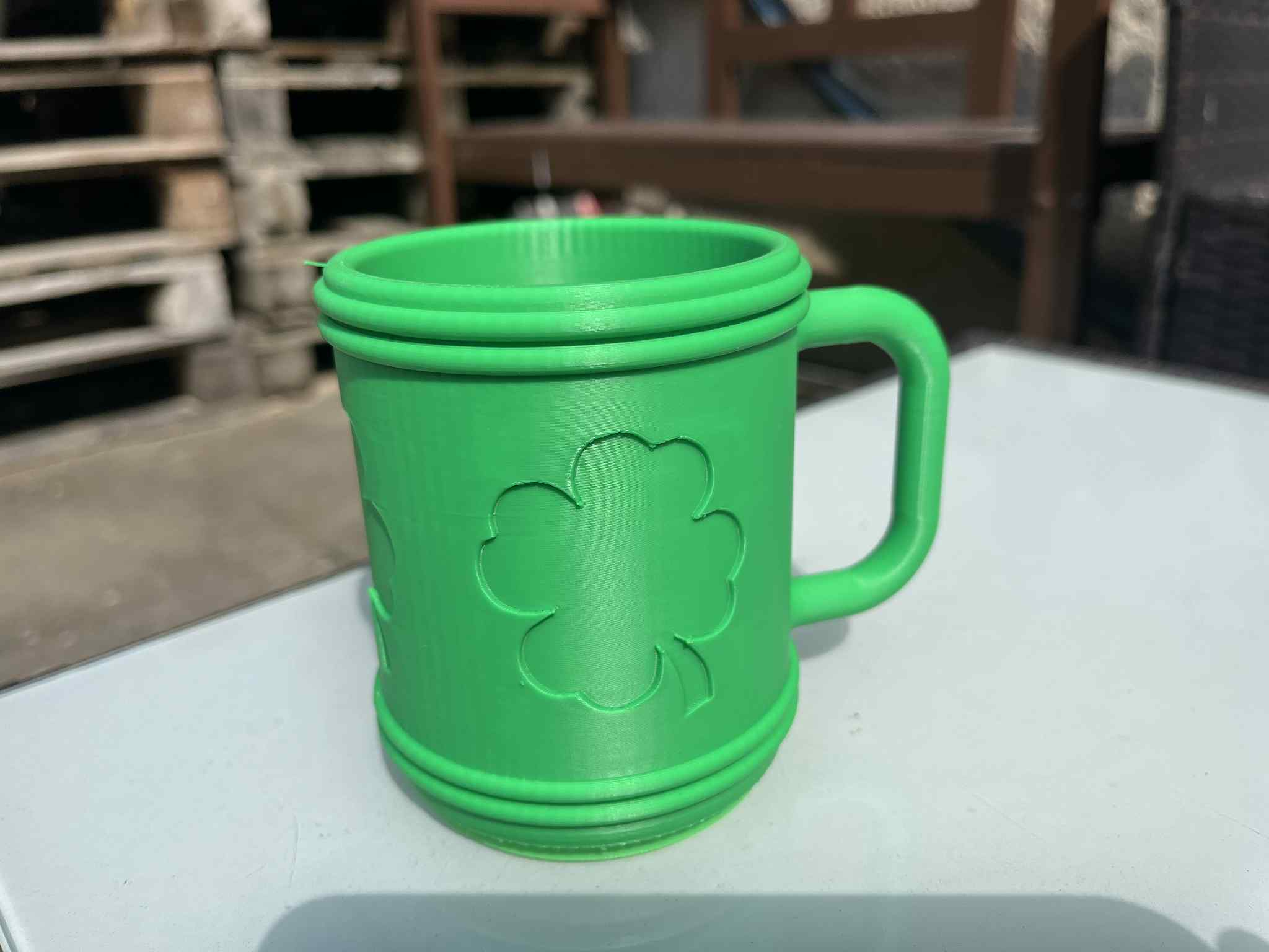 Mug with four-leaf clovers