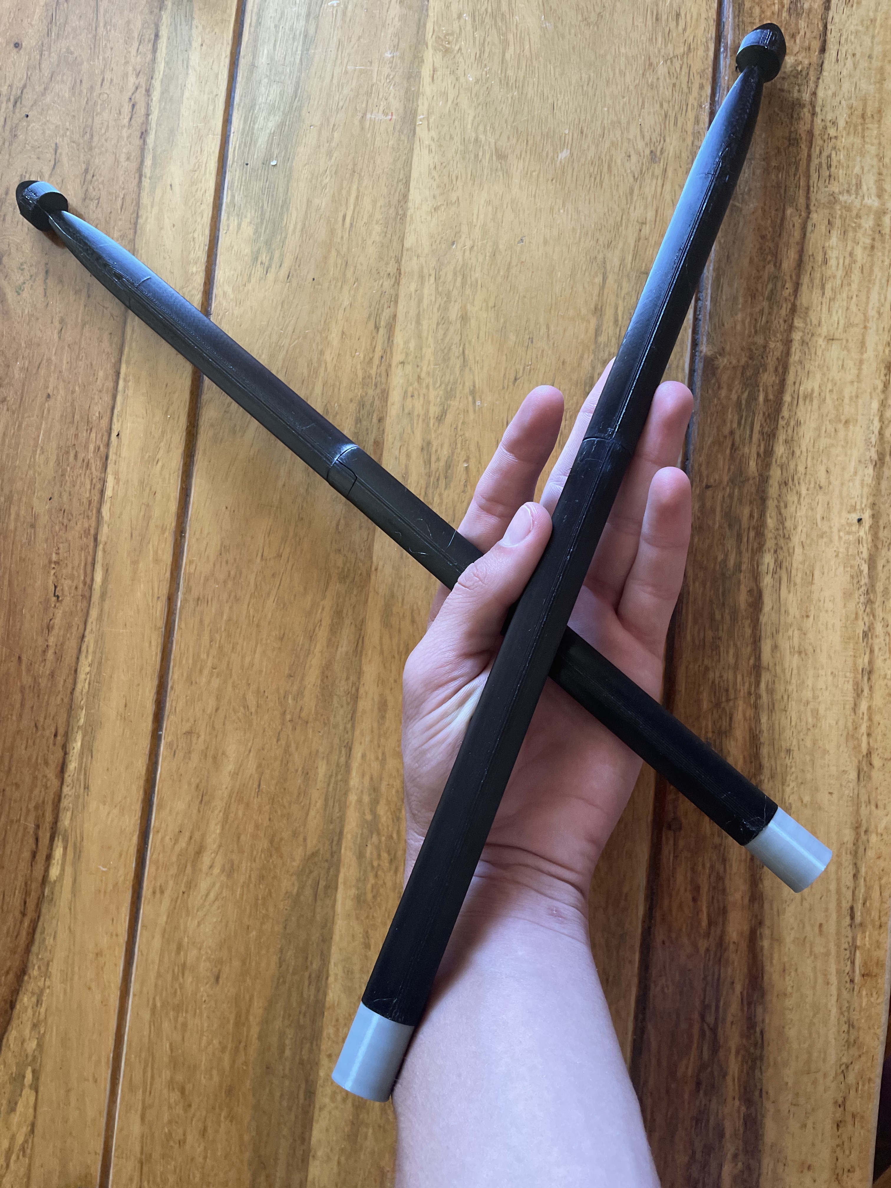 Prototype 3D printed marching tenor sticks (2 part) (EXPERIMENTAL)