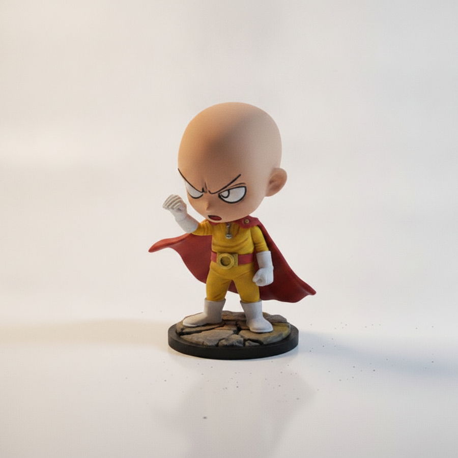Chibi Saitama One Punch Man Bored Fist Figurine 3D Printable