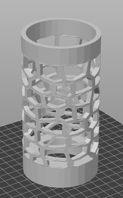 Multi funcional voronoi cylinder vase holder lamp model G0009
